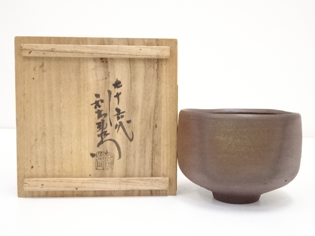 JAPANESE TEA CEREMONY BIZEN WARE TEA BOWL BY TOKO KANESHIGE / CHAWAN 